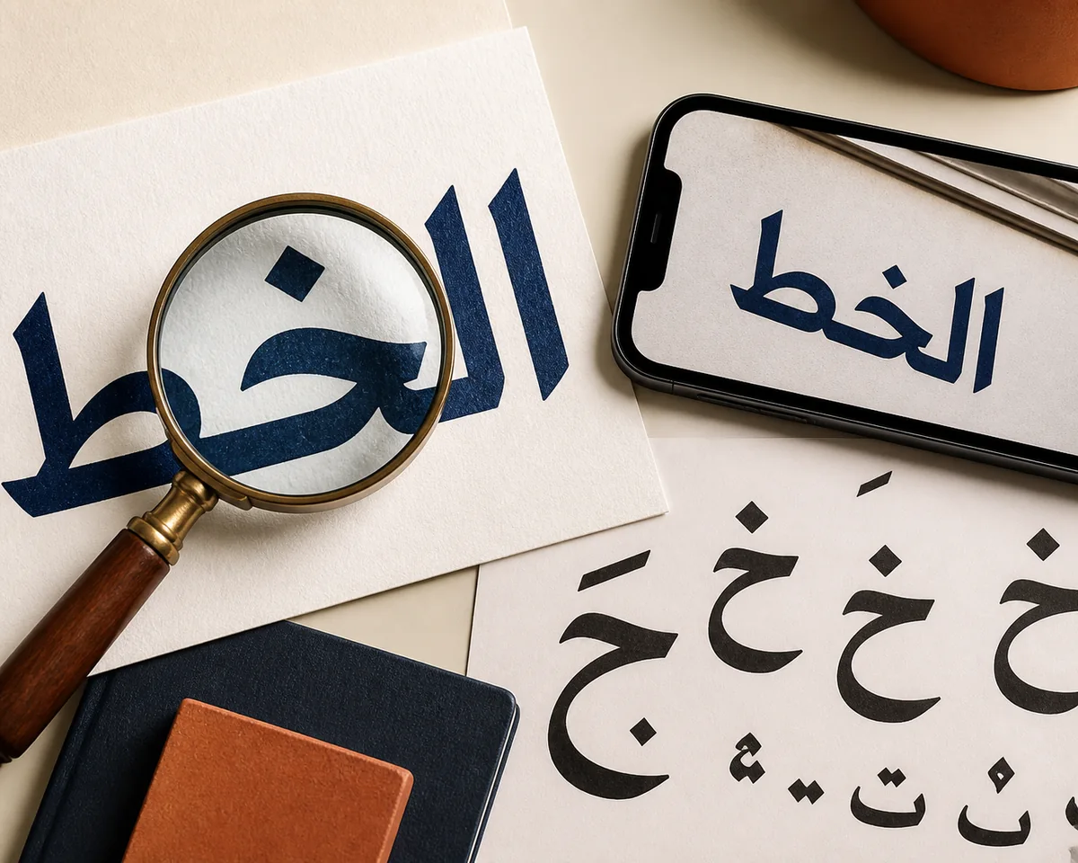 Arabic lettering sample prepared for an image font detector
