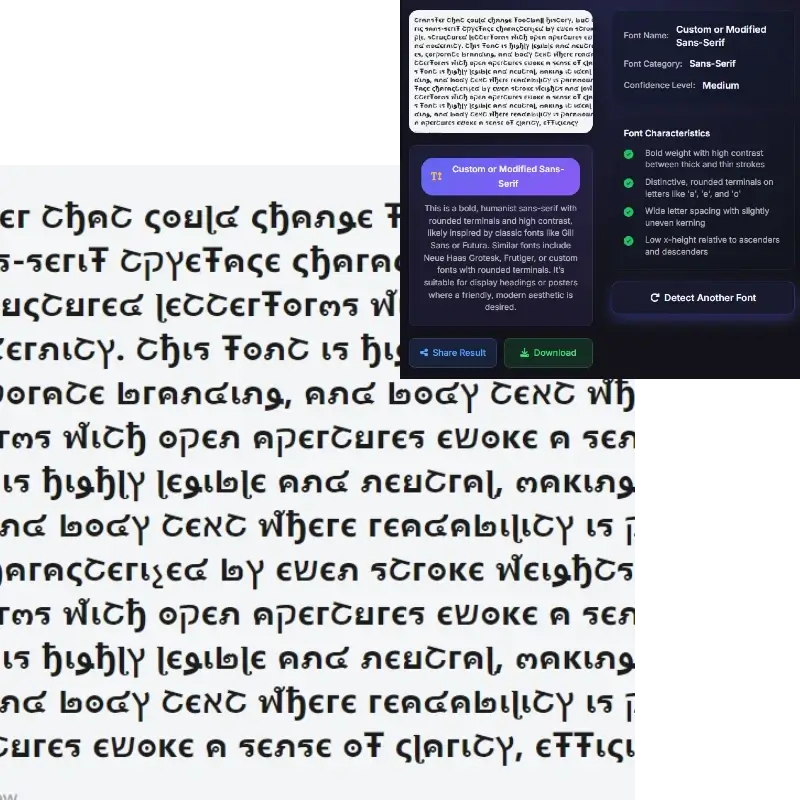 AI font detector analyzing Helvetica - instant font identification from image