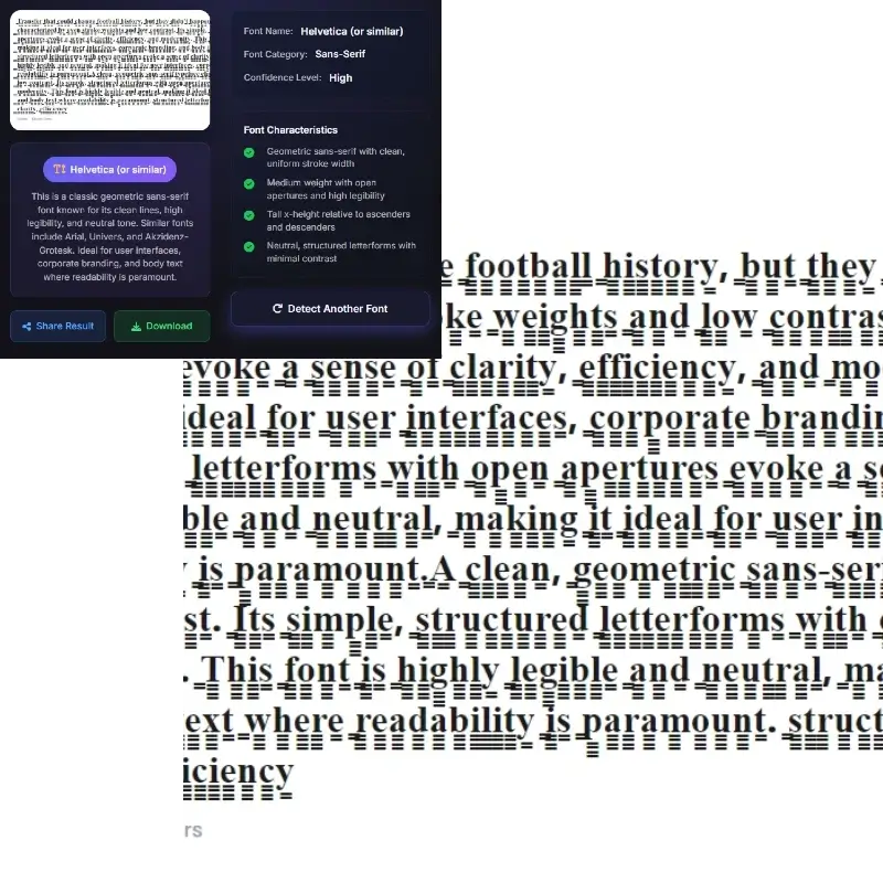 Instant font detection - quick Helvetica identification from uploaded image